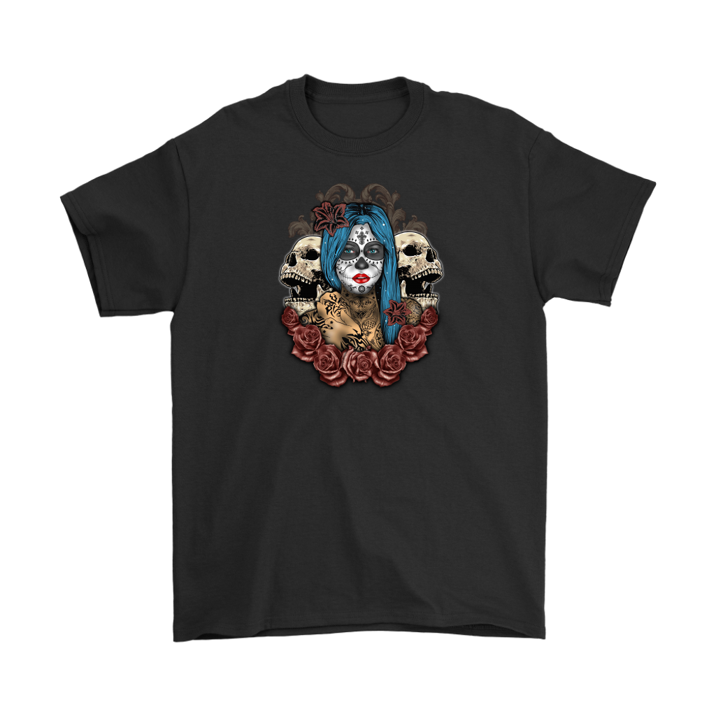 Blue Hair Sugar Skull Tee