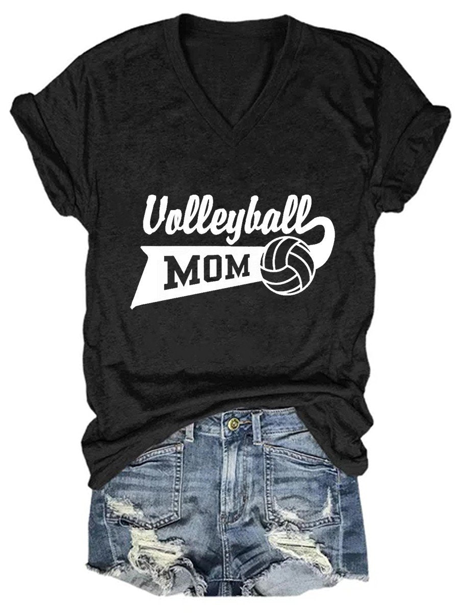 Women’S Volleyball Mom V-Neck T-Shirt