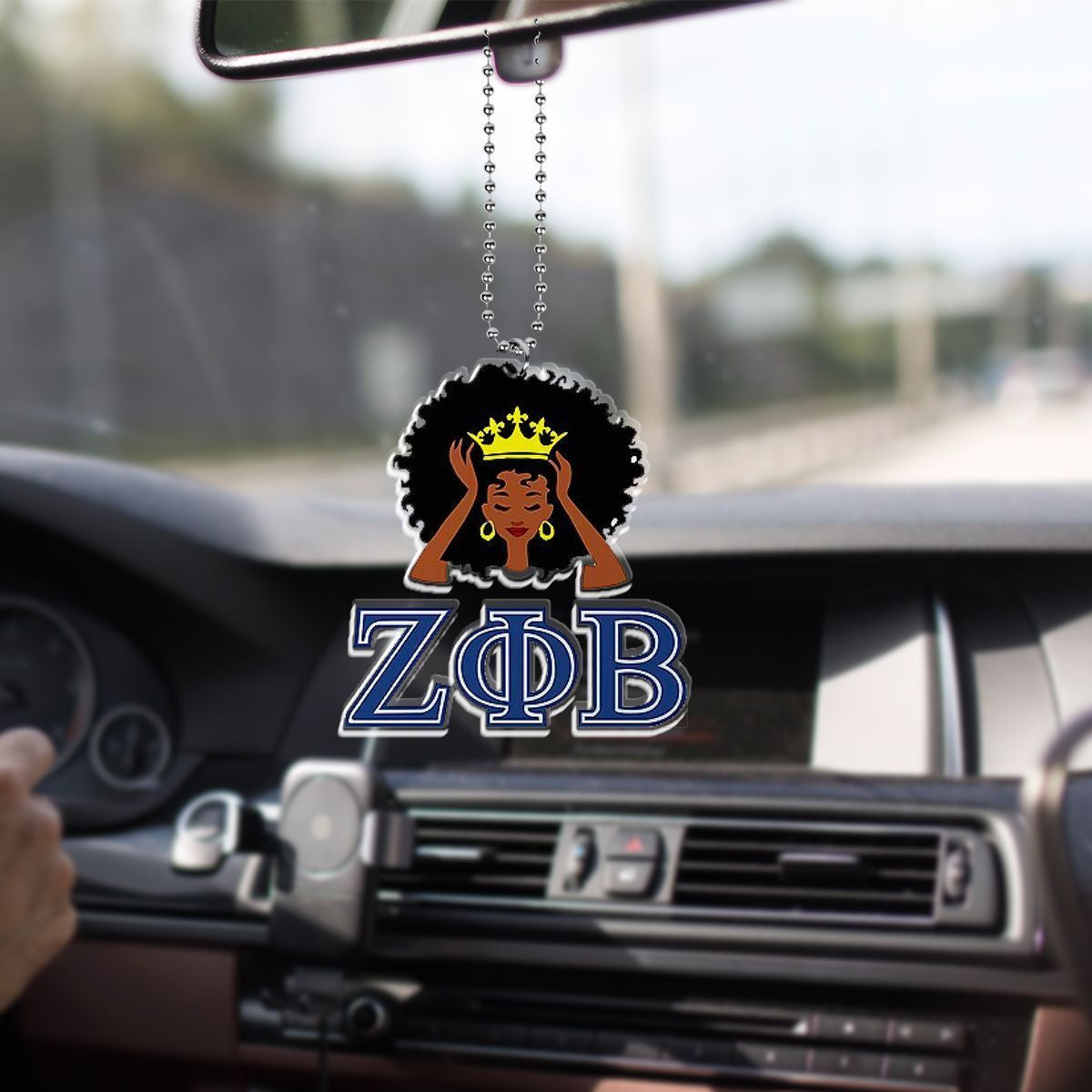 Wonderprint Ornament Zeta Phi Beta Crown Car Hanging Ornament Lt10