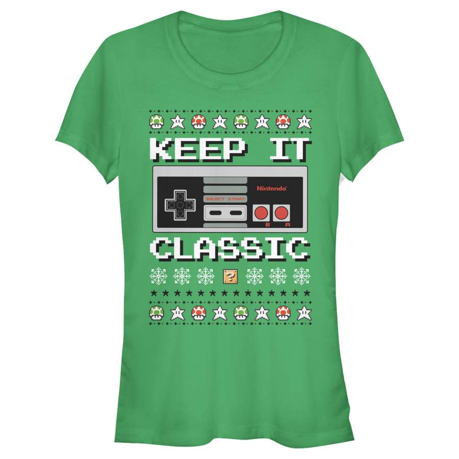 Nintendo Junior’s Ugly Christmas NES Classic Controller  T Shirt