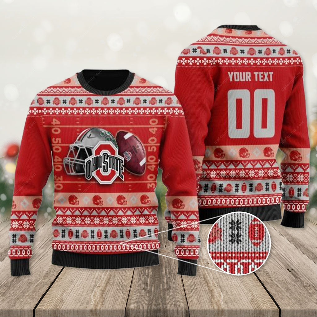 Ohio State Ugly Christmas Sweater, Ohio State Buckeyes Personalized Ugly Christmas Sweater 3D, Presents For Christmas T-Shirt