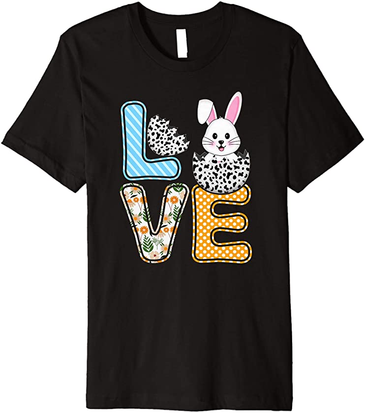 Love Easter Bunny Egg Dalmatian Dog Cute Bunny Kids Adults Premium T-Shirt