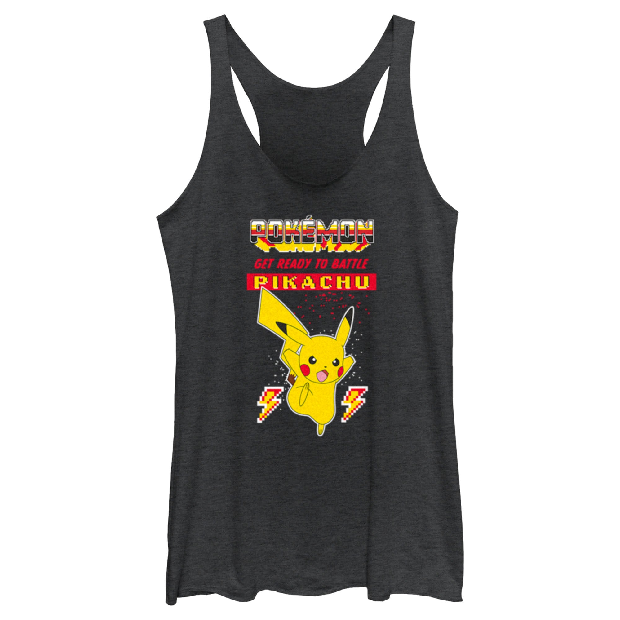 Women’S Pokemon Get Ready To Battle Pikachu Retro Racerback Tank Top