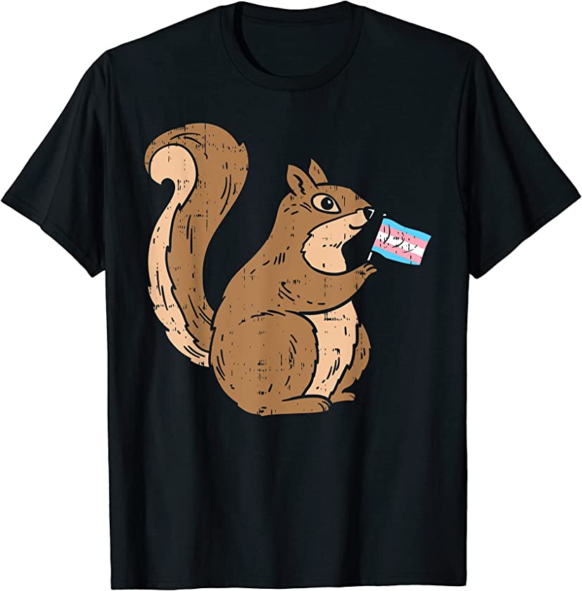 Squirrel Transgender Flag Trans Pride LGBT Animal Lover Gift T-Shirt