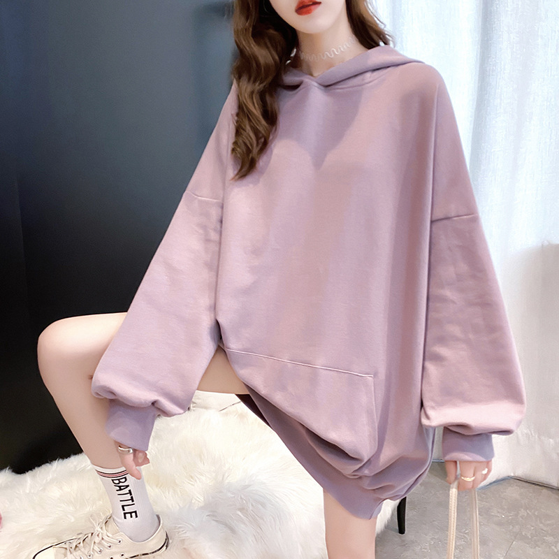 Women’s Cute Rabbit Ears Hooded Sweatshirt Long Sleeve Solid Color Simple Pullovers Tops 2022 Autumn Winter Warm Loose Outfits alx