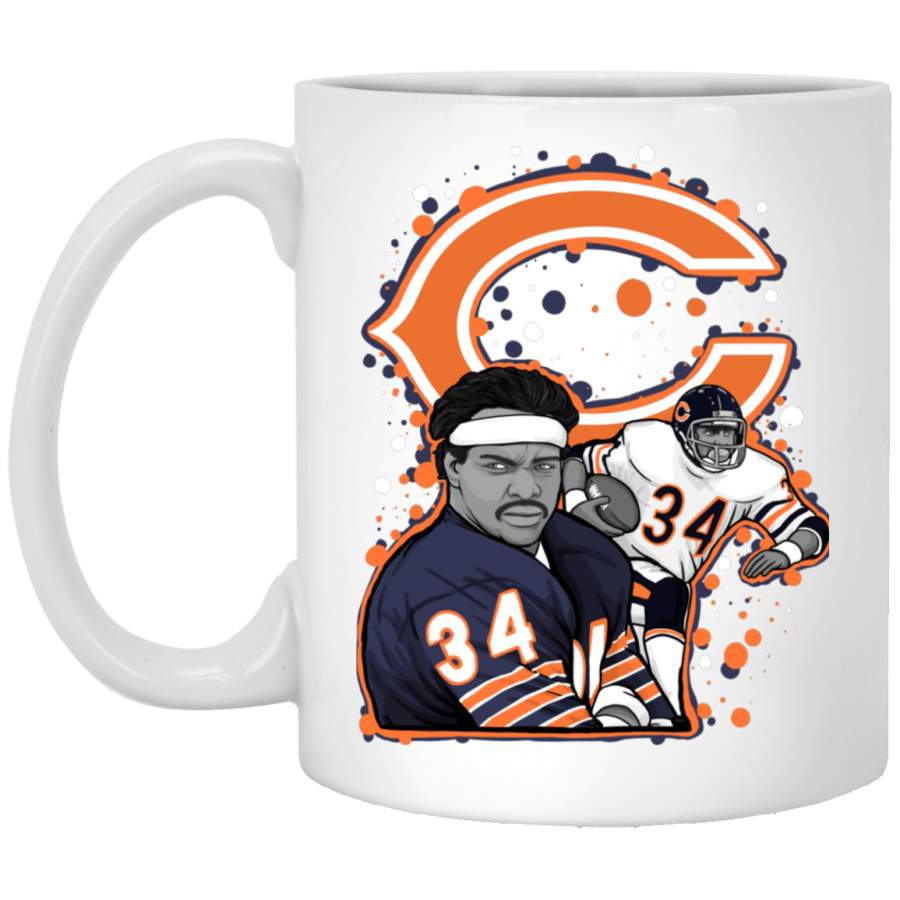 Walter Payton Chicago Bears tribute Mug 11 oz. White Mug