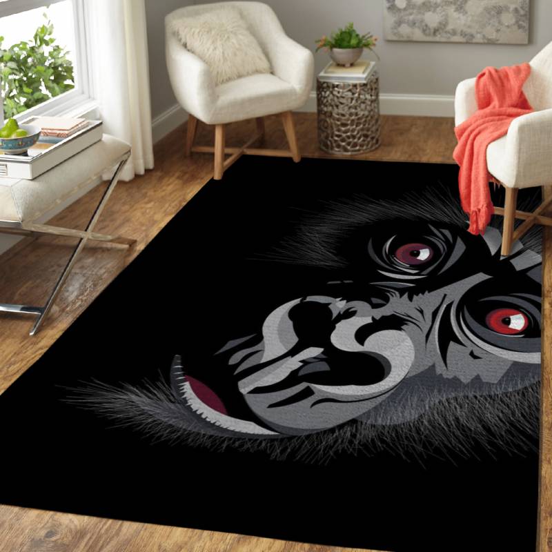 Gorilla Illustration – Animals Area Rug Carpet