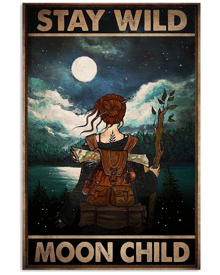 Adventurer Girl Stay Wild Moon Child – Best Idea Gift For Dog Lover, Gift For Home Decor, Gift For Family – Horizontal Canvas Matte Canvas Wall Art