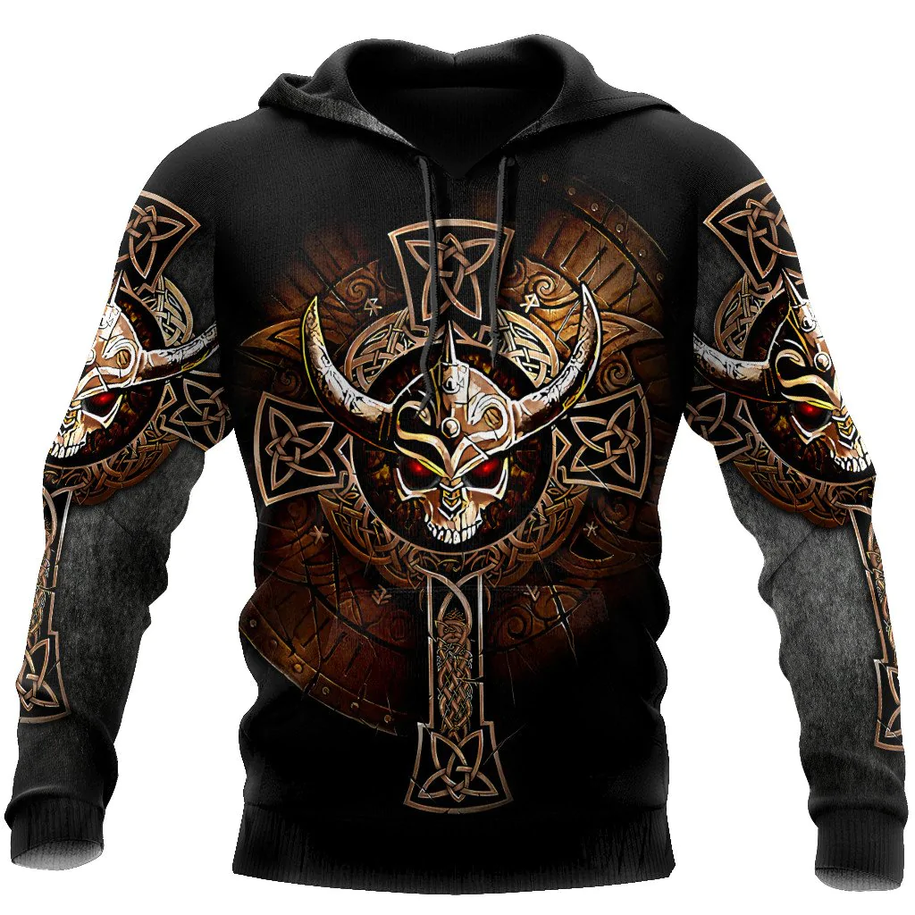 Viking Skulls Hoodie For Men And Women, 3D Viking Hoodie, Viking Lover Gifts