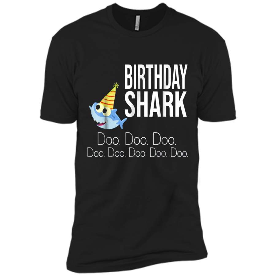 "Birthday Shark" Baby Mommy Daddy Matching Family  Next Level Premium Short Sleeve Tee