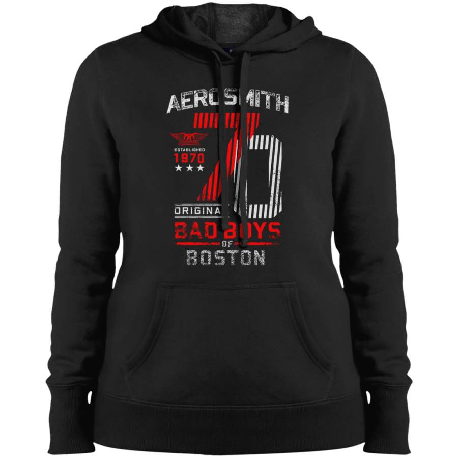 AGR Aerosmith Est 1970 Bad Boys of Boston Retro Tee Ladies’ Pullover Hooded Sweatshirt