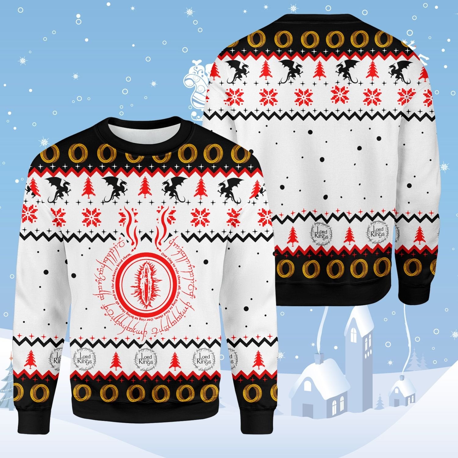 One Ring Ugly Christmas Sweater | For Men & Women | Adult | Us5920