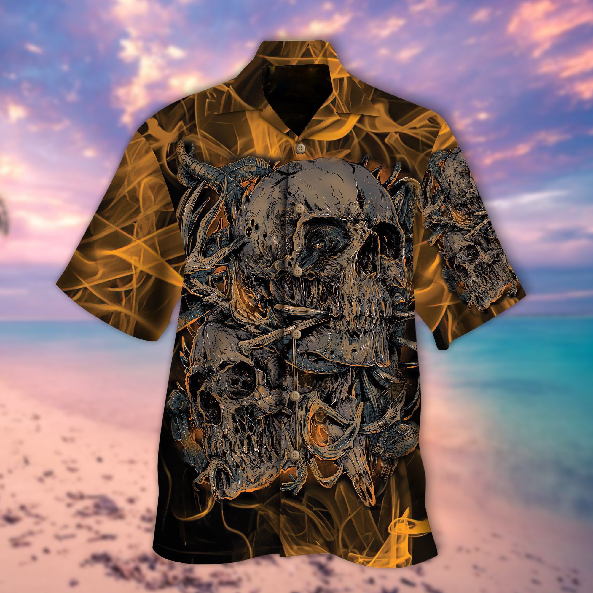 Golden Skull Hawaii Lover Hawaii Shirt For Men Women Ha63271