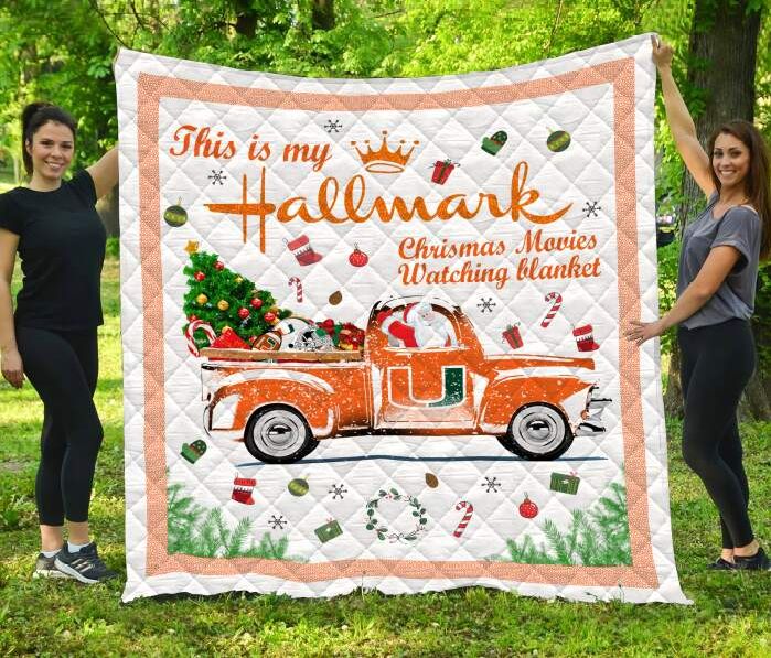 Xmas Miami Hurricanes Football 3D Quilt Blanket, Fleece Blanket