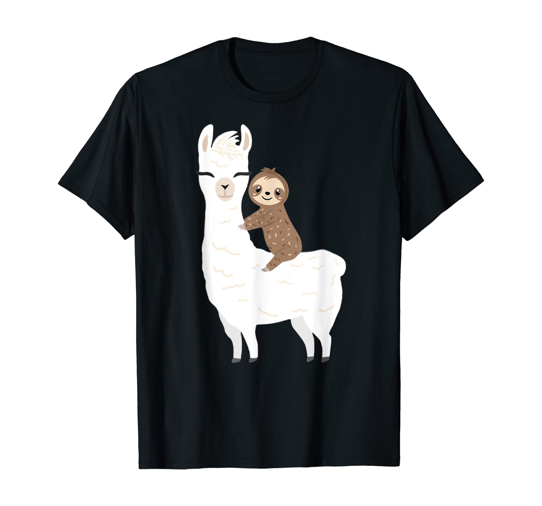 Sloth Riding Llama Funny Back to School Shirt Girls Boys T-Shirt