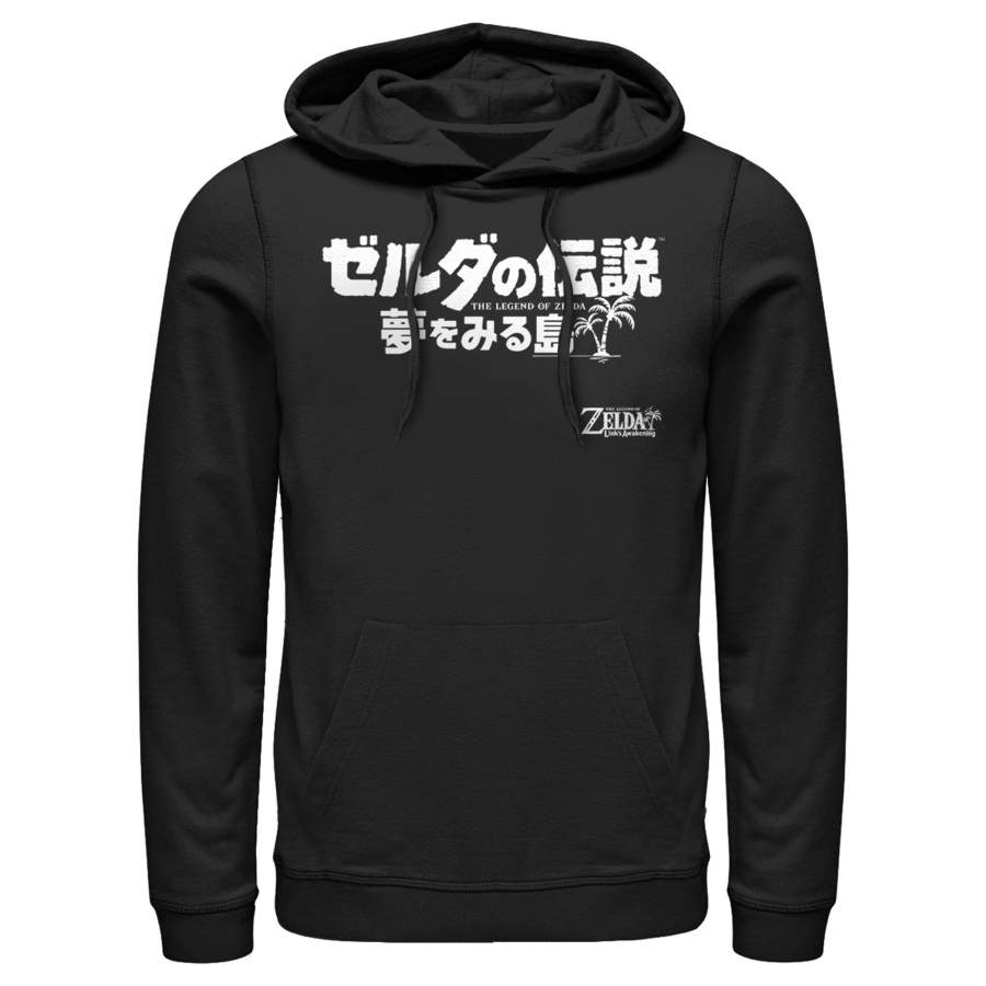 Nintendo Men’s Legend of Zelda Link’s Awakening Kanji Character Logo  Lightweight Hoodie