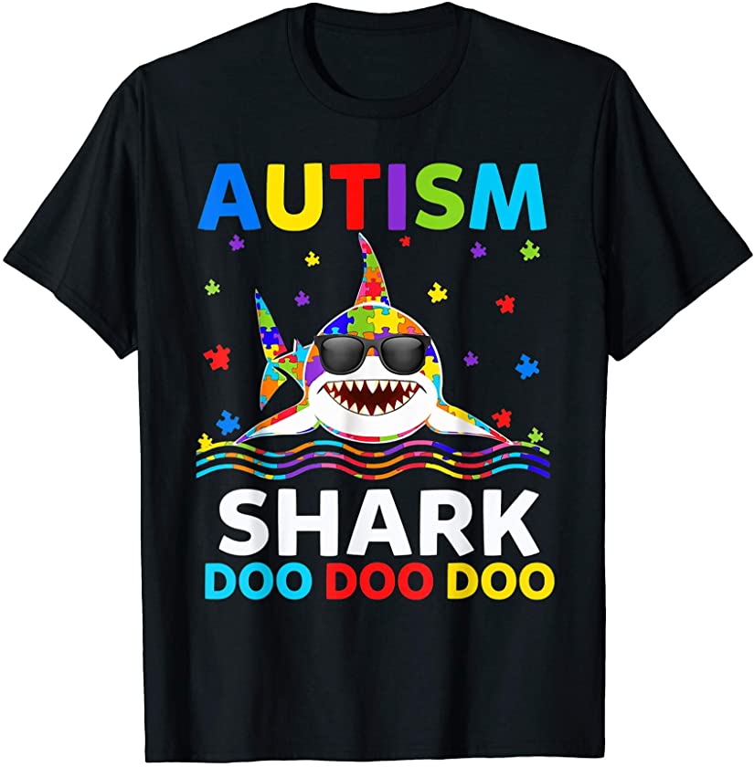 Autism Shark Puzzle Funny Autism Awareness Day T-Shirt