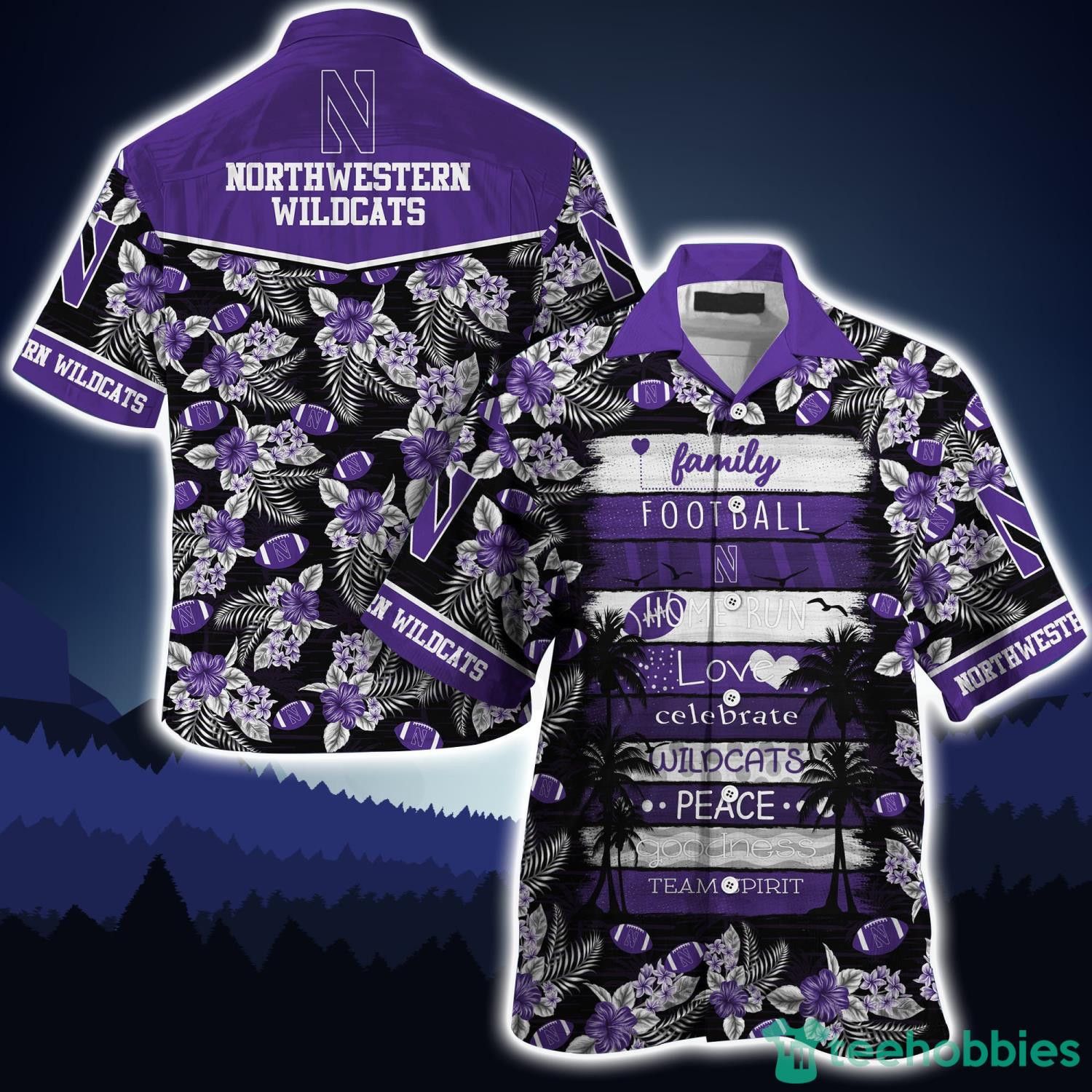 NCCA Northwestern Wildcats Home Run Love Tropical Trendy Hawaiian Shirt Aloha Shirt