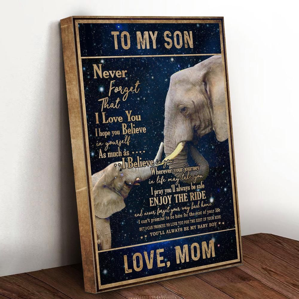 Galaxy Night Elephant Son Mom Canvas Poster Wall Art, Poster Print, Canvas Print Wall Decor