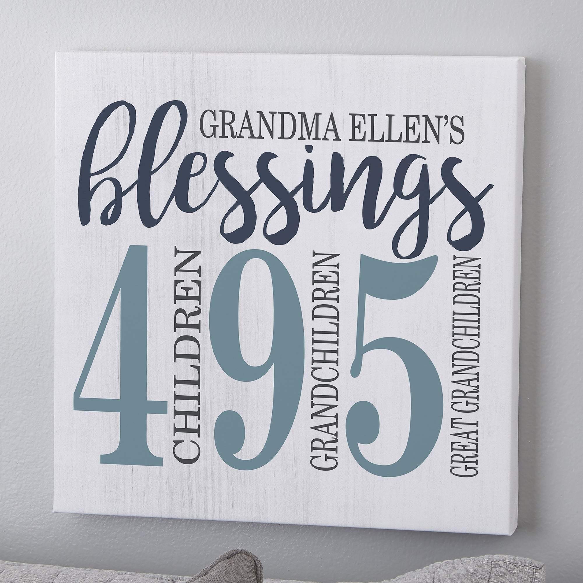 [Personalized Name & Number] Count Your Blessings – Perfect Gift For Grandma, Gift For Family, Best Idea Home Decor – Matte Canvas, Wall Art, Canvas Prints