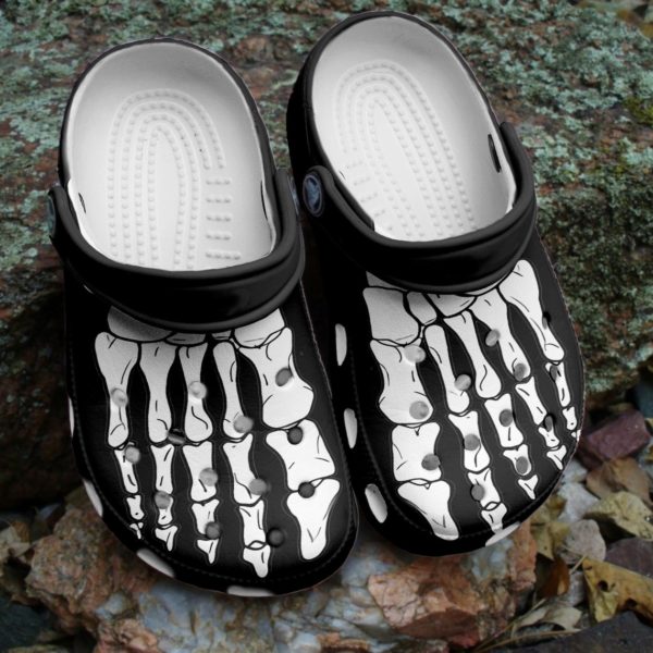 Skeleton Boney Feet Custom Shoes Halloween Clog Crocss For Womens & Mens Clogs