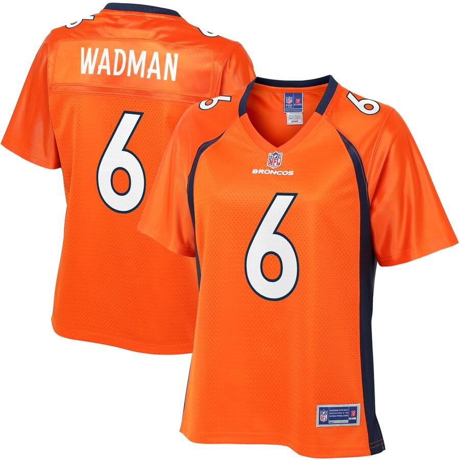 Colby Wadman Denver Broncos NFL Pro Line Womens Team Player Jersey – Orange