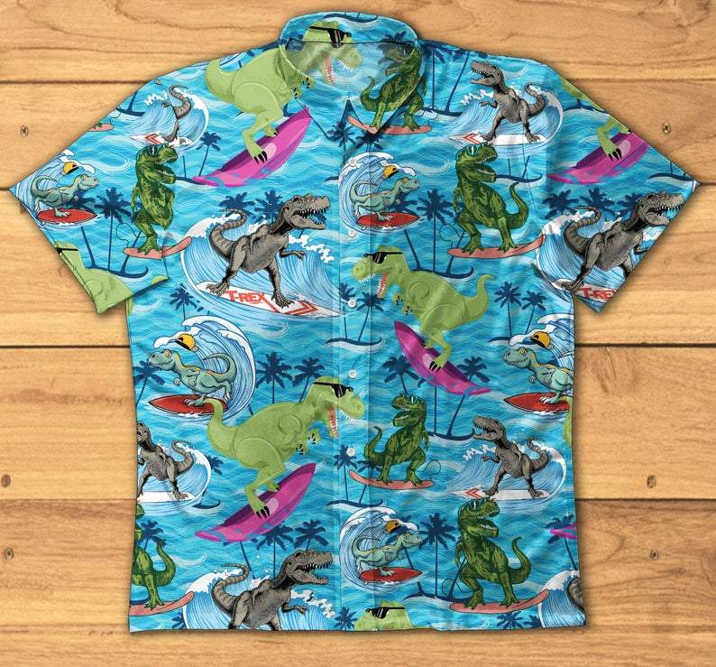 Dinosaur Surfing Beach Hawaii Shirts Kv Ha81550