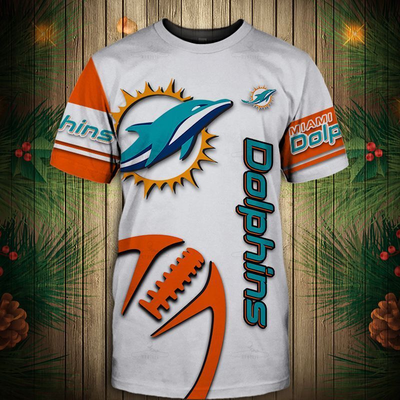 Miami Dolphins T-Shirt Graphic Balls Gift S