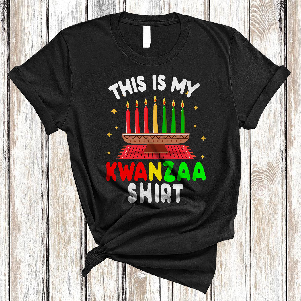 This Is My Kwanzaa Shirt Cute Kwanzaa Lights African American Pride Lover Gifts T-Shirt