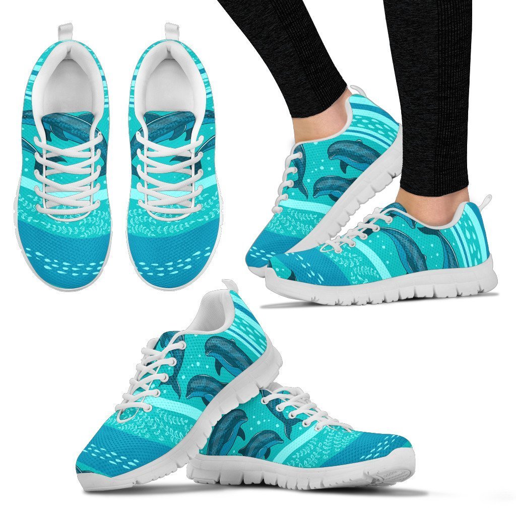 Dolphin Pattern Women Sneakers Shoes