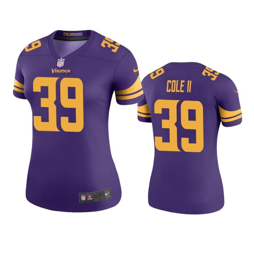 Minnesota Vikings Brian Cole Ii Purple Color Rush Legend 3D Jersey