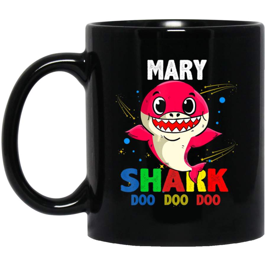 Custom Name Mary Shark Doo Doo Doo Shark Funny Coffee Mug