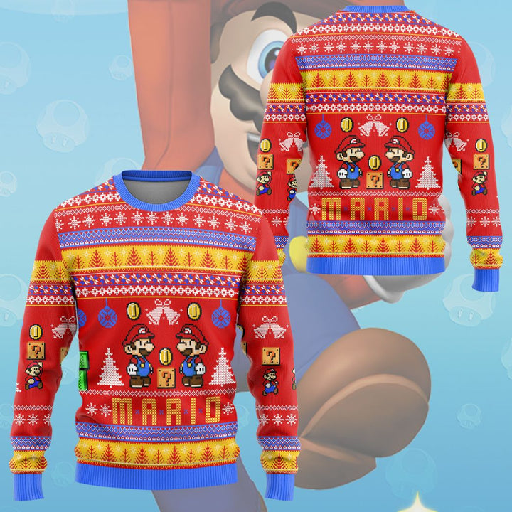 Waybackapparel Super Mario Mario Custom Ugly 3D Sweater