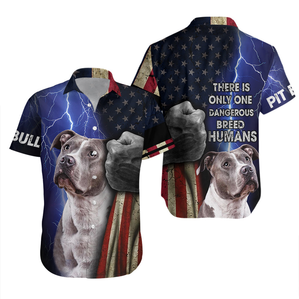 Pitbull Hawaiian Shirt – For Men And Women – Adult