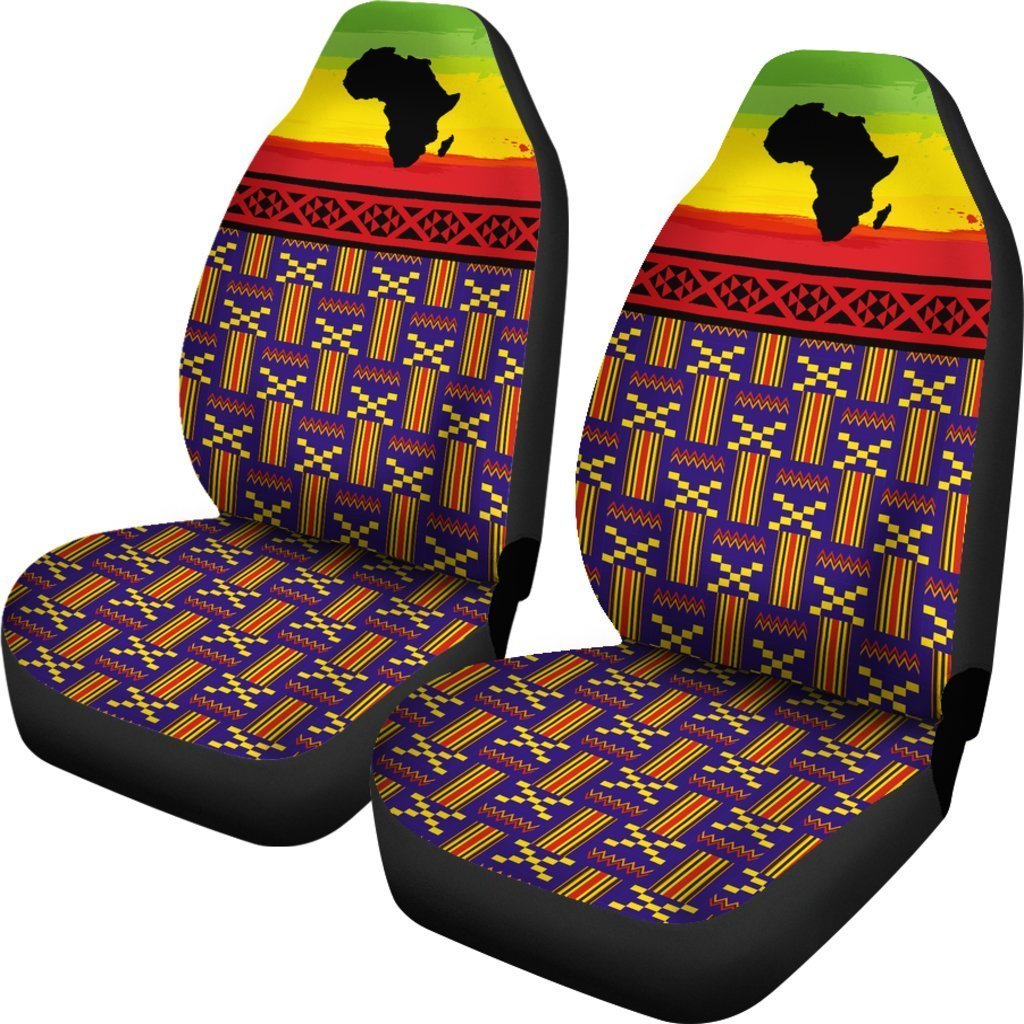 Greek Life Car Seat Covers – Blue Akan Kente