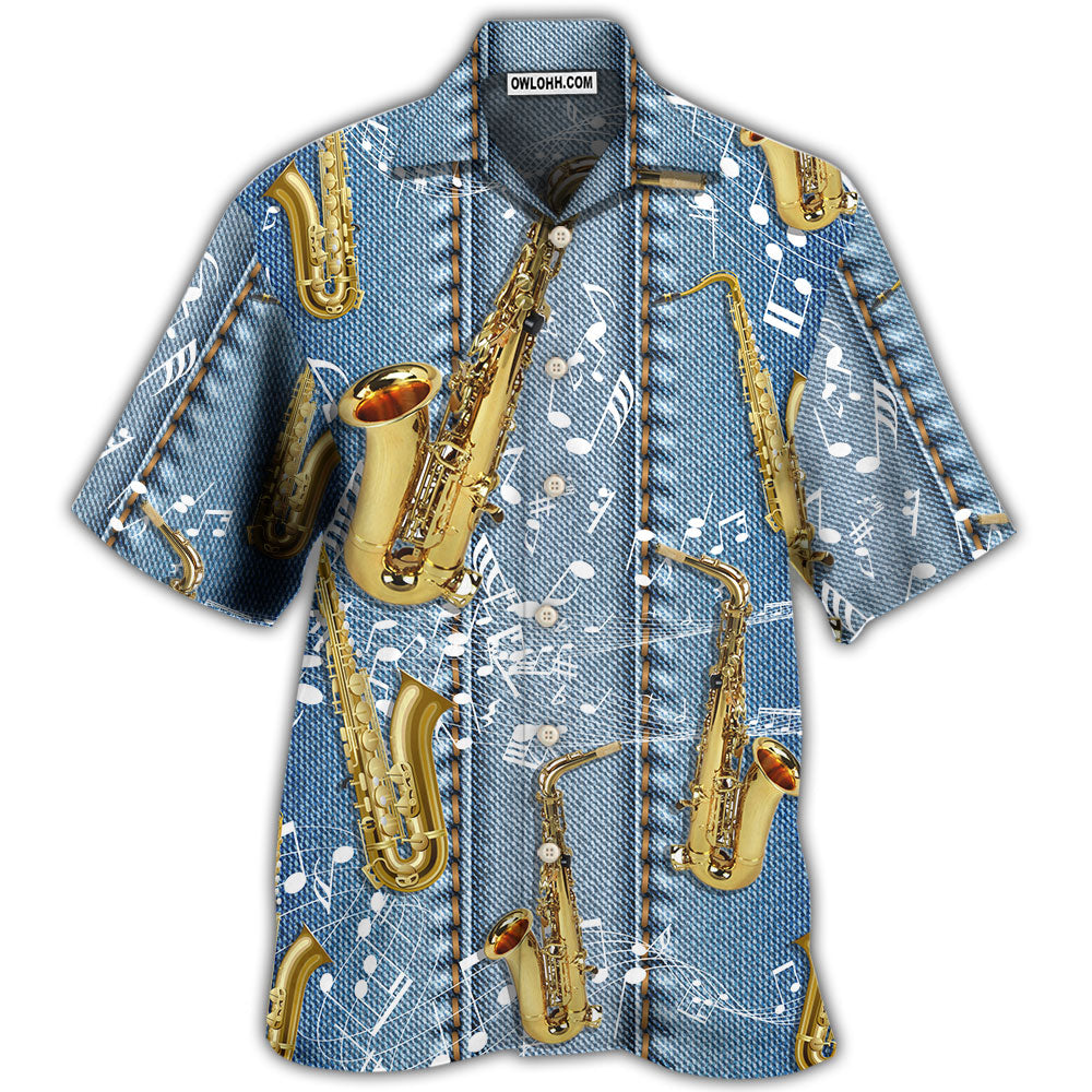 Saxophone Jeans Art Music Note Hawaii Shirt Ha102388