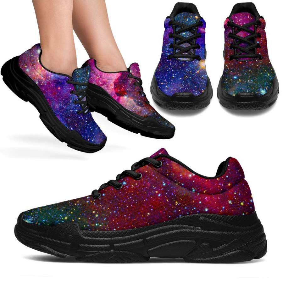 Colorful Nebula Galaxy Space Print Chunky Sneakers