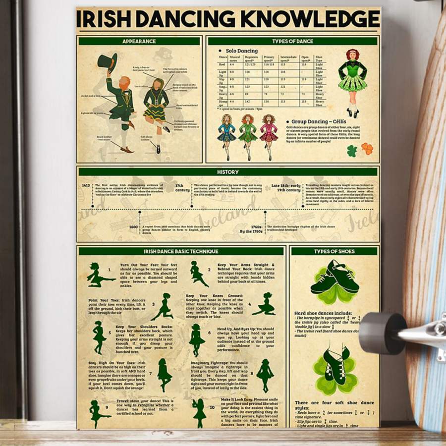 Irish Dancing Knowledge  Unique Custom Design  Poster  Personalized Job Gift