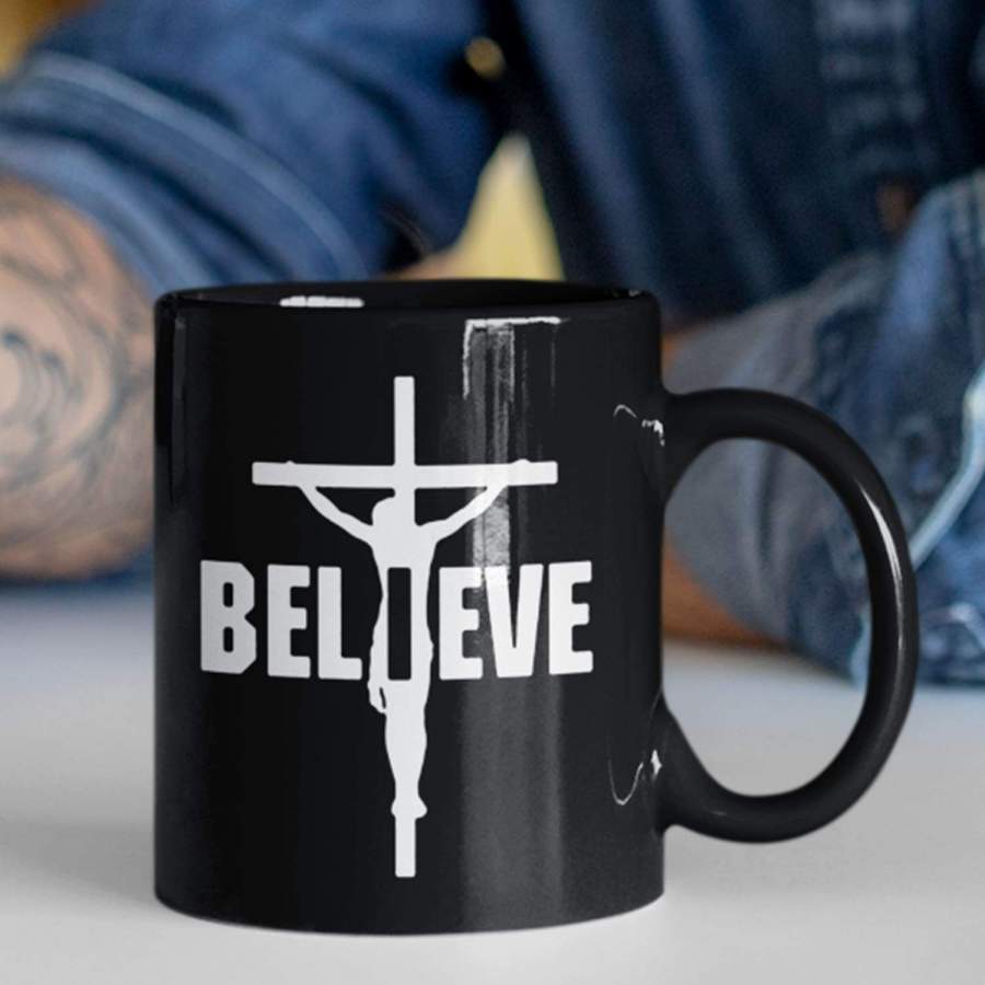 I Believe, Jesus on the cross coffee mug