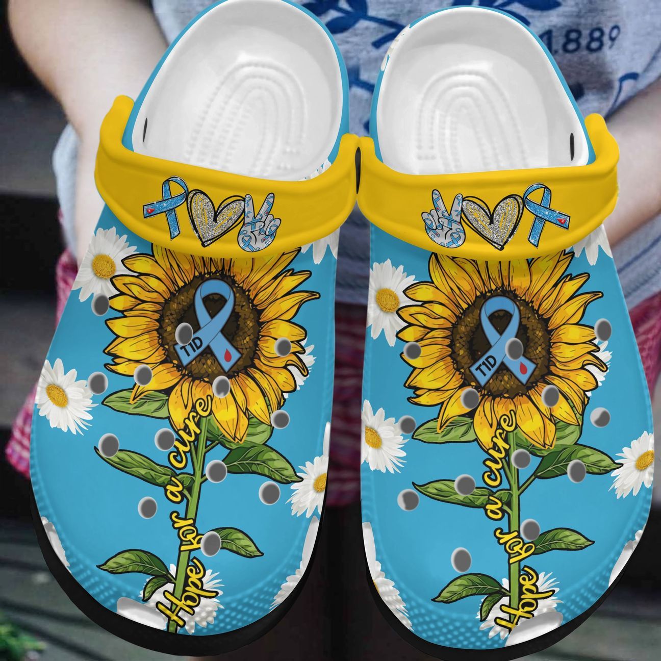 Diabetes Personalized Clog, Custom Name, Text, Color, Number Fashion Style For Women, Men, Kid, Print 3D Hope For A Cure