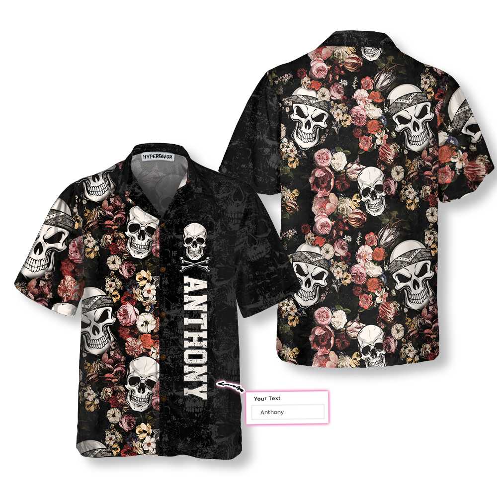 Skull Heads Vintage Floral Custom Hawaiian Shirt | For Men & Women | Hn1066