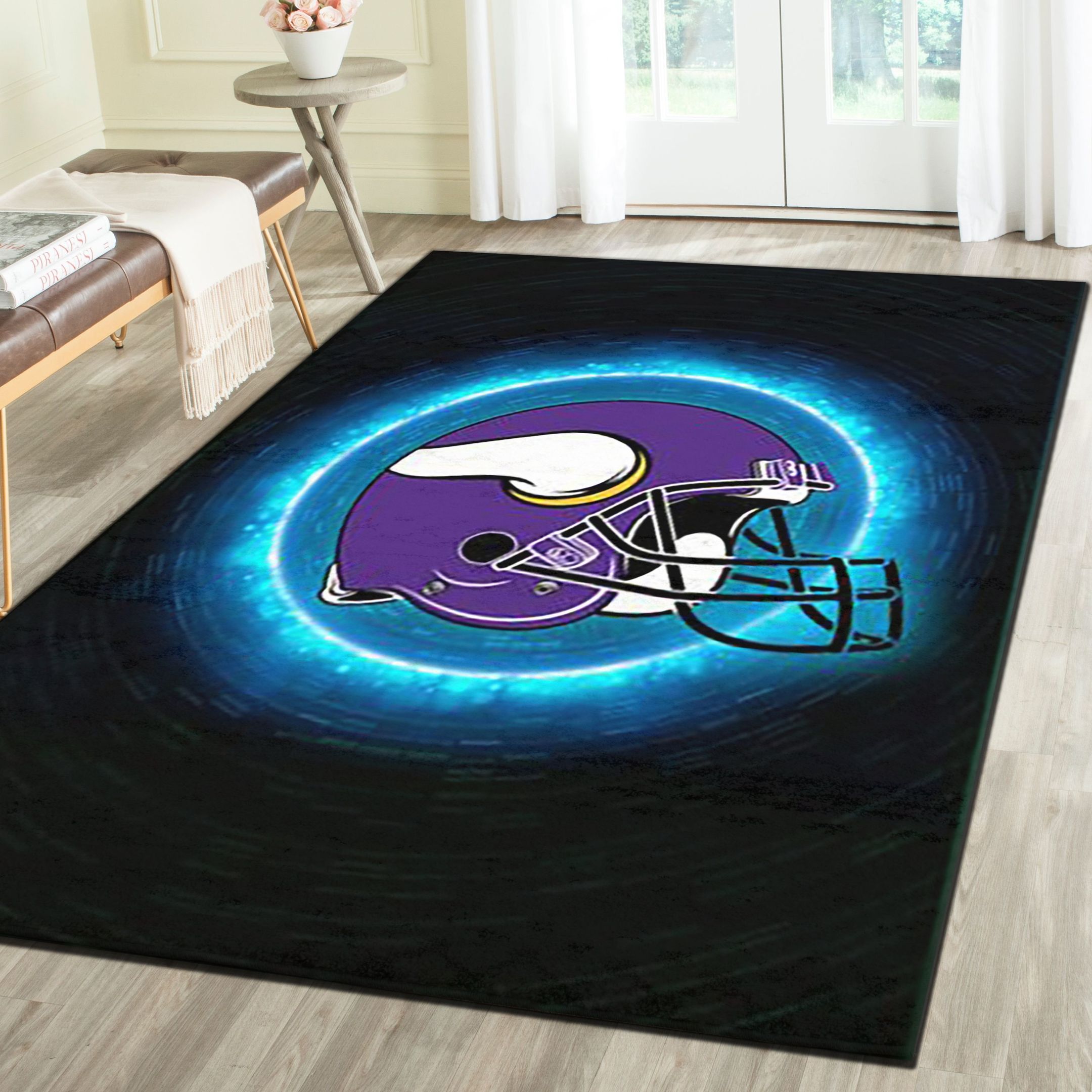 Minnesota Vikings Area Rugs, Football Team Living Room Carpet, Fan Cave Floor Mat