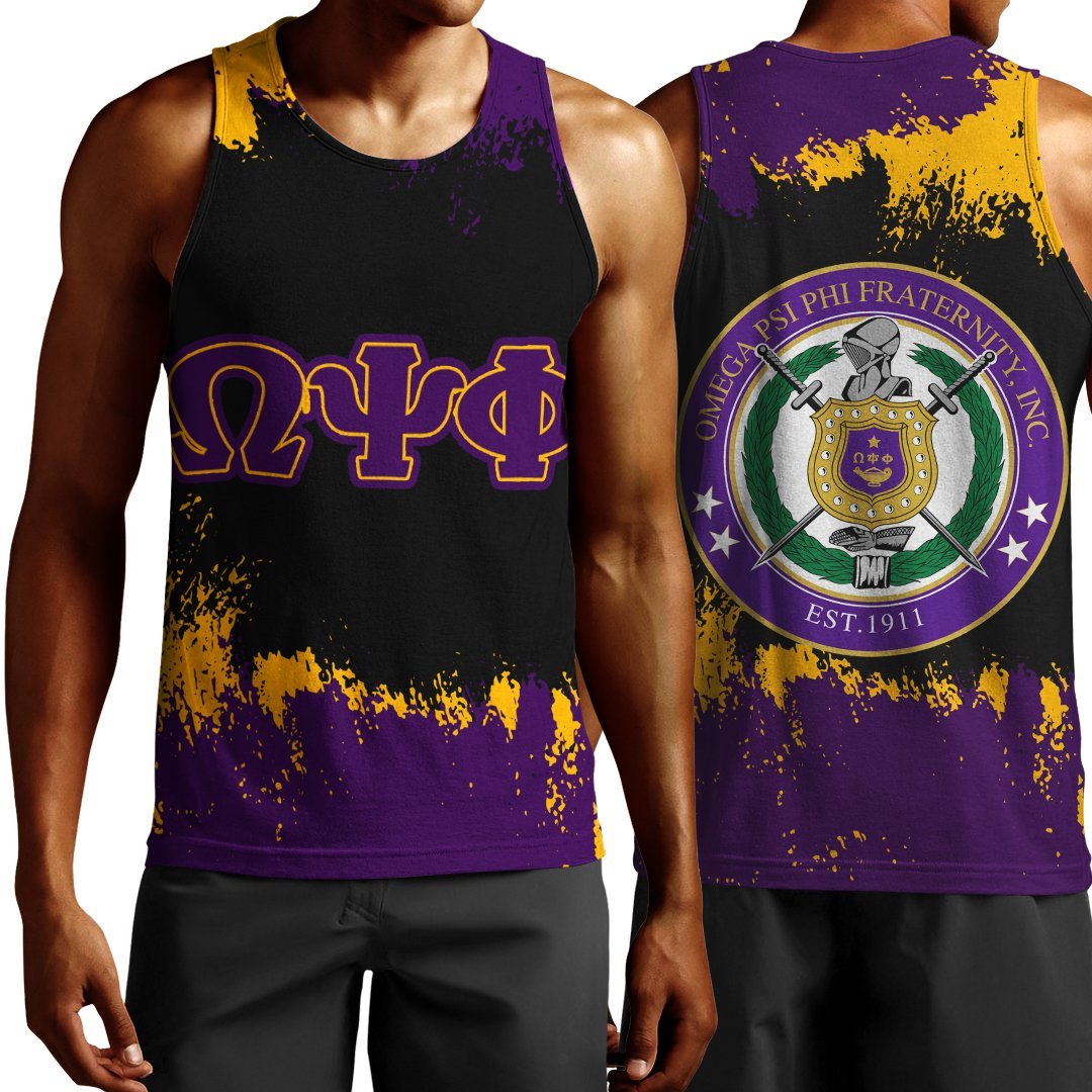 Wonderprint Tank Top Omega Psi Phi Men Tank Top Face Style