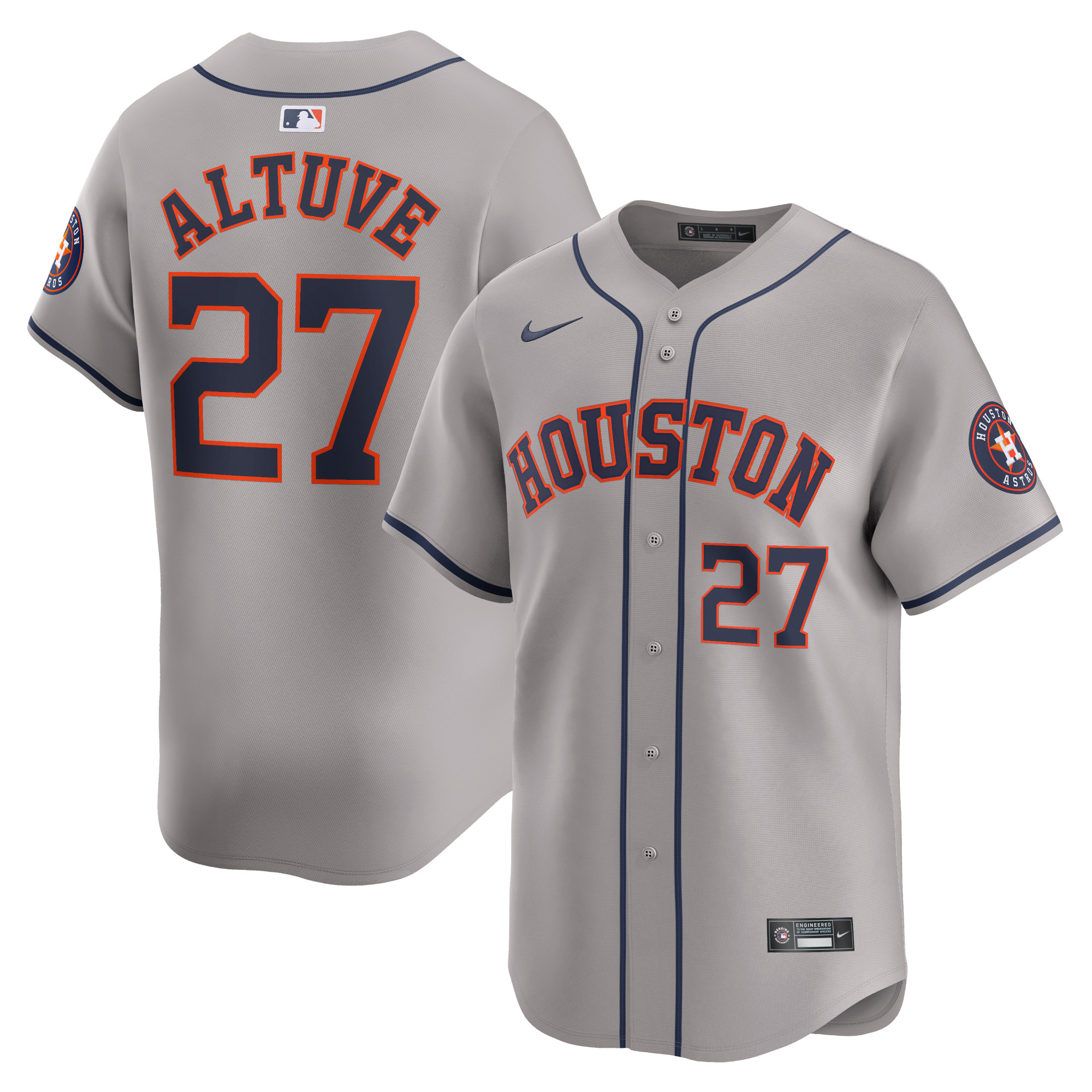 Jose Altuve Houston Astros Away Limited Player Jersey – Gray