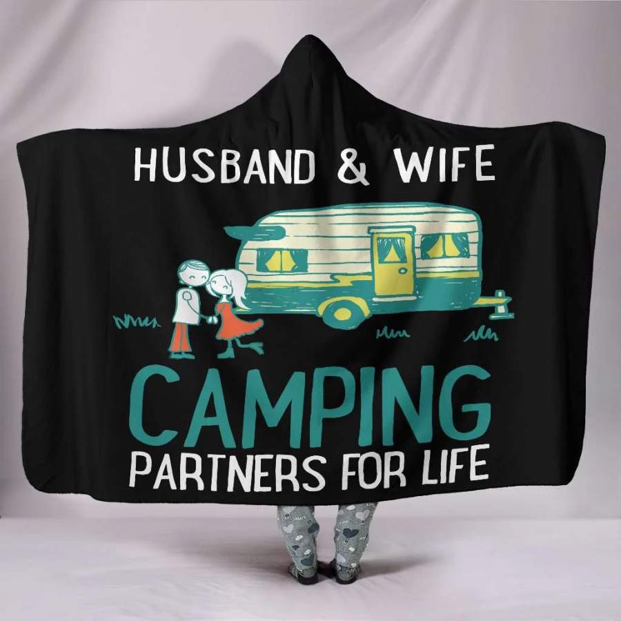 Wozoro Hooded Blanket Camping Husband And Wife Camping Partners For Life Adult, Youth Size