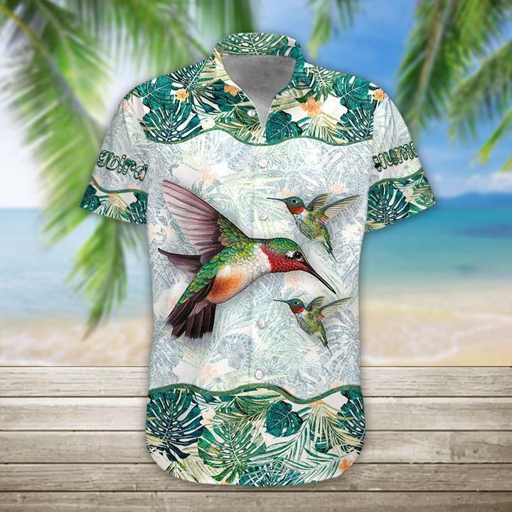 Hummingbird Hawaii Unisex Print Aloha Short Sleeve Casual Shirt Ha99946