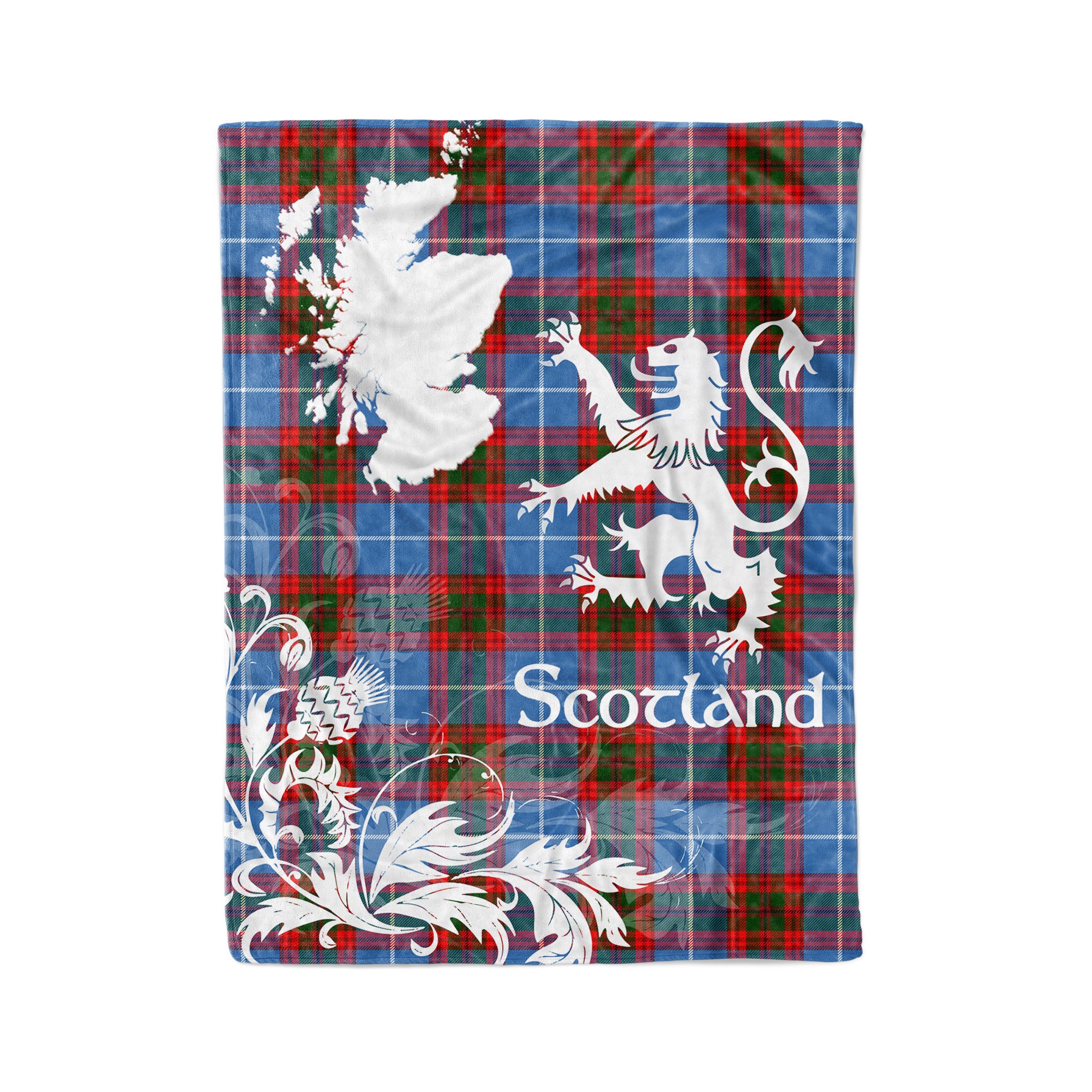 Tartan Plaid Fleece Blanket Tartan Blanket Thistle And Lion Scottish Clan Spalding Plaid Blanket