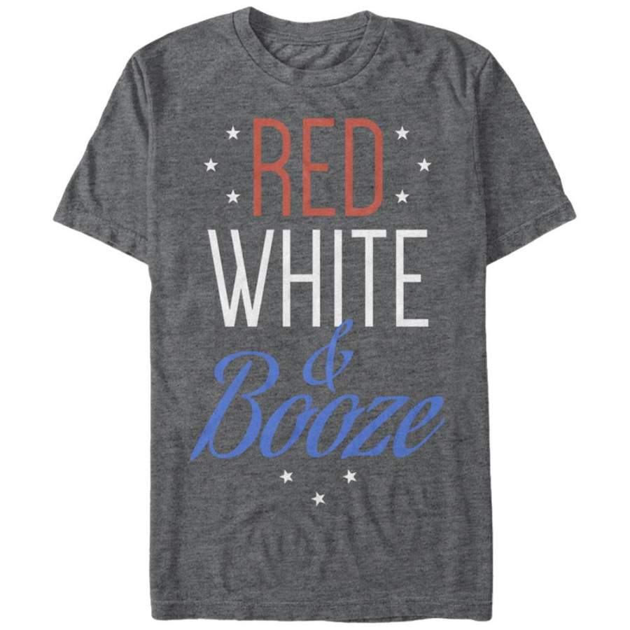 CHIN UP Men’s 4th of July and Booze  T Shirt Charcoal Heather