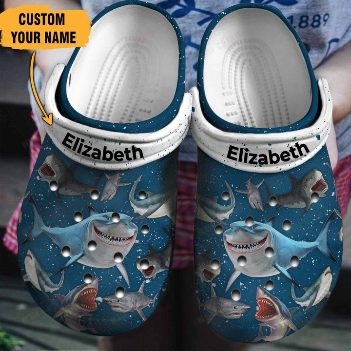 Personalized Shark Crocss Classic Clogs Shoes