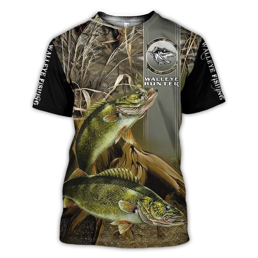 Walleye Hunter Fishing All over print T-shirt, Hoodie, Zip up hoodie, long sleeve – IPH731